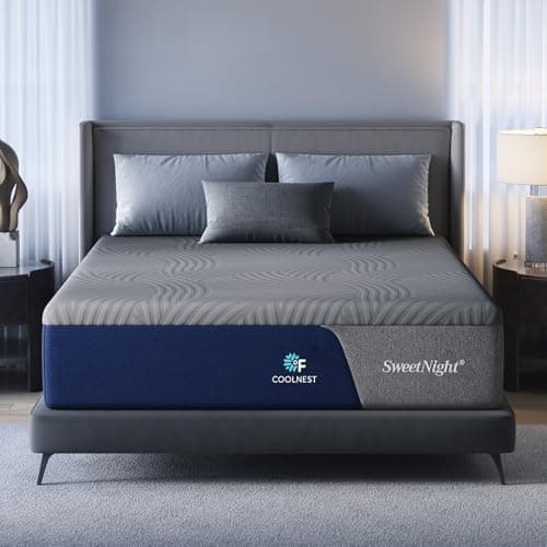 Sweetnight CoolNest 14 Inch King Size Mattress, Cooling King Memory Foam Mattress for Cool Night Sleep, 5-Zone Ergo Support for Pressure Relief, Medium, CertiPUR-US Certified - Image 1