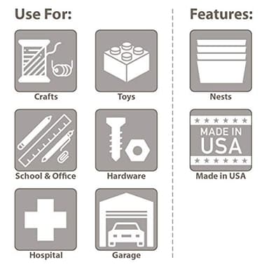 Akro-Mils 30040 ShelfMax Plastic Nesting Shelf Bin Box, 12-Inch Length x 4-Inch Width x 6-Inch Height, Case of 16, Red - Image 6