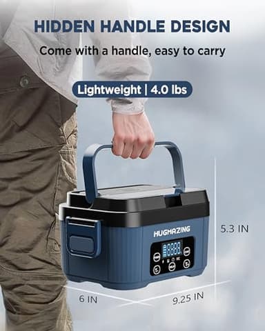 Hugmazing Cordless Electric Lunch Box for Adults, Men & Women – Rechargeable Self-Heating Food Warmer with 1100ML SS Container, Battery-Powered Heated Lunch Box, Perfect for Work and Travel Use - Image 7