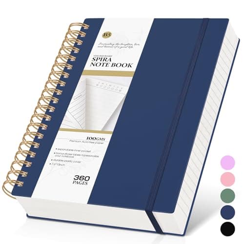 Spiral Notebook Journal, 360 Pages College Ruled Notebooks, Lined Thick Journals for Women Men,B5 Big Spiral Notebooks with 100GSM Paper, Spiral Bound Journal for Writing Work School Blue 7.6"×10" - Image 1