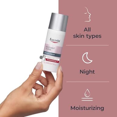 Eucerin Radiant Tone Night Cream, Dark Spot Corrector with Thiamidol, Night Moisturizer for Face Helps Visibly Reduce the Look of Persistent Dark Spots, All Skin Types, 1.7 Oz Bottle - Image 6