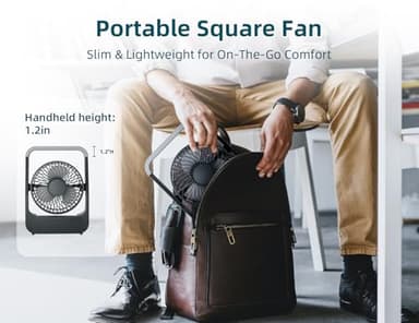 Svinkal Battery Powered Fan, 10000mah Portable Desk Fan with Timer, 3 Speeds, Whisper Quiet, 180° Rotation, Portable Fan for Office, Bedroom, Outdoor, Camping - Image 6