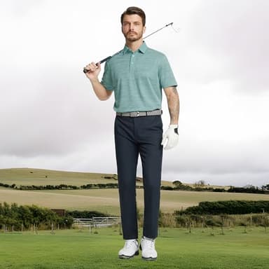 M MAELREG Mens Golf Shirt Short Sleeve Dry Fit Moisture Wicking Heather Pique Casual Collared Polo Shirts for Men - Image 6