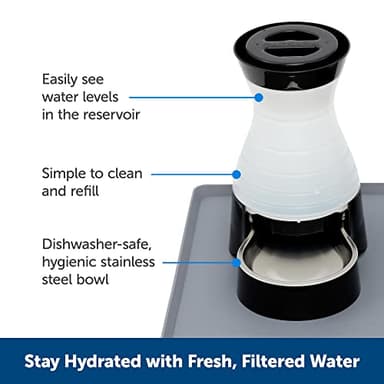 PetSafe Healthy Pet Water Station - Small, 64 oz Capacity - Gravity Pet Water Fountain, Automatic Cat Water Fountain, Dog Water Fountain, Water Dispenser - Removable Stainless Steel Bowl Included - Image 2