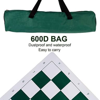 Juegoal 20" Portable Chess & Checkers Set, 2 in 1 Travel Board Games for Kids and Adults, Folding Roll up Chess Game Sets, Extra 26 Checker Pieces, Tournament Thick Mousepad Mat with Storage Bag - Image 6