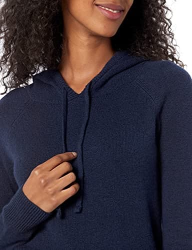 Amazon Essentials Women's Soft Touch Hooded Pullover Sweater, Navy, Large - Image 3