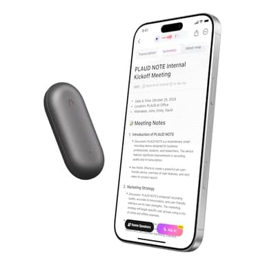 PLAUD NotePin AI Voice Recorder w/App Control, AI Notetaker w/Transcribe & Summary, Supppots 112 Languages, 64GB Memory, Audio Recorder for Lectures & Meetings, Gray - Image 1