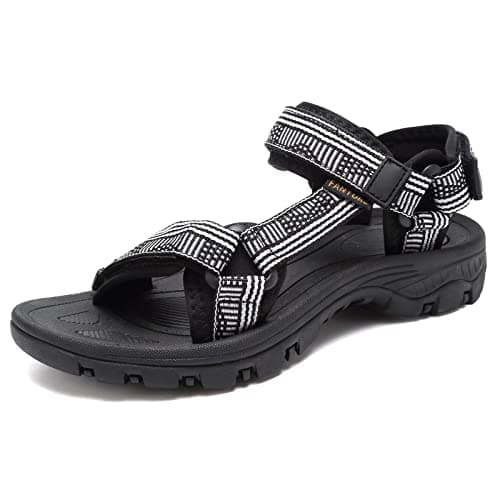EQUICK Comfortable Walking Sandals for Women Open Toe Strap Sport Sandal Anti-skidding Outdoor Water Sandals Athletic Sandals for Spot/Beach/Poolside/Cruise/Travel/Wedding-U222SLX027-White-42 - Image 1