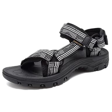 EQUICK Comfortable Walking Sandals for Women Open Toe Strap Sport Sandal Anti-skidding Outdoor Water Sandals Athletic Sandals for Spot/Beach/Poolside/Cruise/Travel/Wedding-U222SLX027-White-42 - Image 1