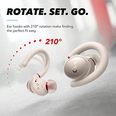 soundcore by Anker Sport X10 True Wireless Bluetooth Sport Earbuds, Rotatable Over-Ear Hooks for Ultimate Comfort and Secure Fit, Deep Bass, IPX7 Waterproof, Sweatproof, Fast Charge, App, Gym, Running - Image 2