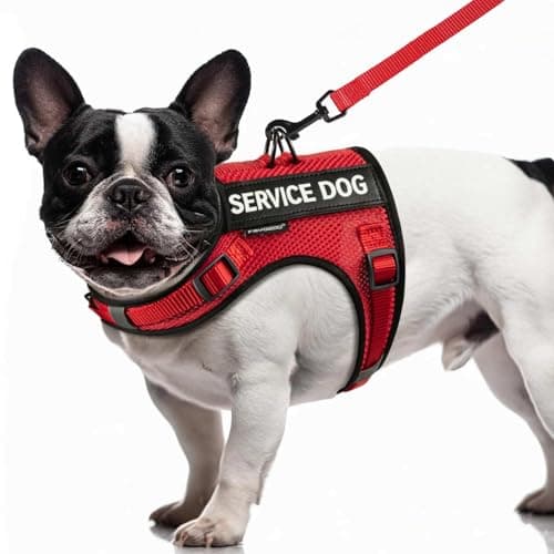FAYOGOO Service Dog Vest for Small Dogs - Air Mesh Breathble Emotional Support Animal Vest with Velcro Patches - No Choke Puppy Harness and Leash Set Adjustable Neck and Chest - Image 1