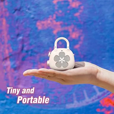 DOSS Candy Mini Bluetooth Speaker - Women's Bag Charm, 2-in-1 Wireless Portable Speaker Keychain for Purse, for Girlfriend/Wife/BFF, Pastel Colors - Pink - Image 2