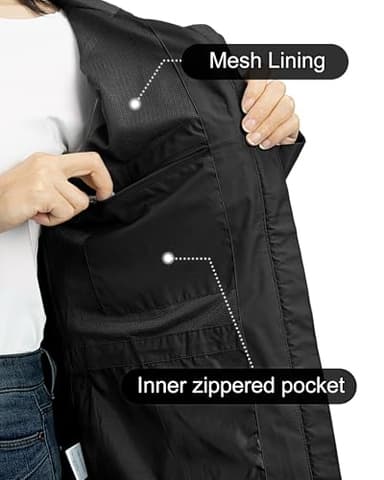Outdoor Ventures Packable Rain Jacket Women Lightweight Waterproof Raincoat with Hood Cycling Bike Jacket Windbreaker - Image 6