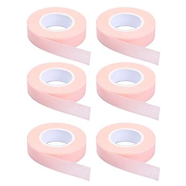 6 Rolls Eyelash Tape,Adhesive Fabric Eyelash Extension Tape,Breathable Micropore Fabric Tape for Eyelash Extension Supplies,9 m/10 Yard Each Roll (Pink) - Image 1