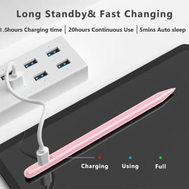 Stylus Pen for iPad (2018-2025) with Fast Charging & Palm Rejection, Pencil for Apple iPad 11th A16/10/9/8/7/6th, Pro 11“13”M4/12.9 inch, Air 11/13 inch M3 2025&M2 2024/5/4/3rd, Mini A17 Pro/6/5th - Image 6