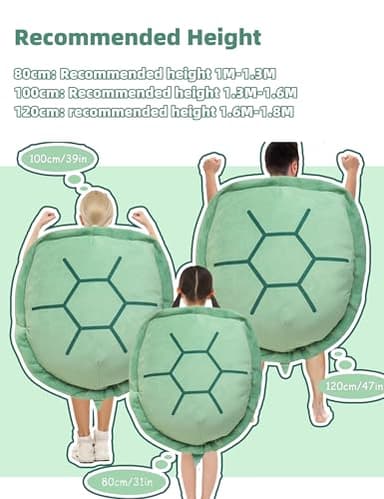 Rruonshully 40 Inch Wearable Turtle Shell Pillows Tortoise Shell Plush Turtle Stuffed Animal Dress Up Cushion Costume for Adlut - Image 7