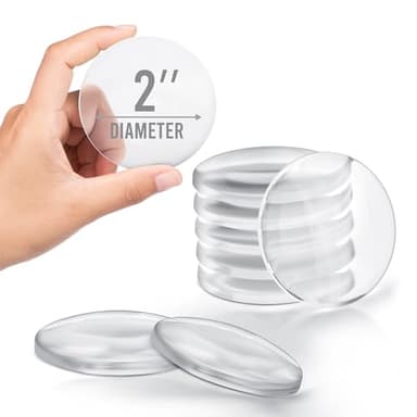 Door Stoppers for Wall 2" (8 Pack) - Self Adhesive & Discreet Door Knob Wall Protector - Quiet Door Bumper with Strong Back Adhesive - Rubber Door Stops - Shock Absorbent Door Handle Stopper - Image 1