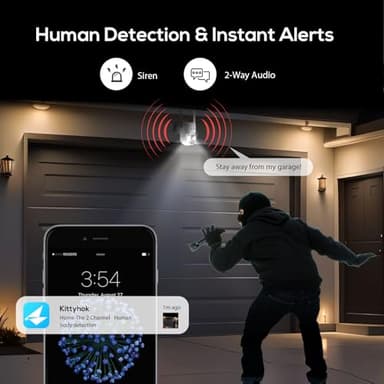 Kittyhok Solar Security Cameras Wireless Outdoor, 360° Pan & Tilt Home Security Camera, No Subscription, 2K Clarity, Color Night Vision, WiFi6 NVR with 64GB microSD Card, Local Storage, 5G & 2.4G WiFi - Image 7