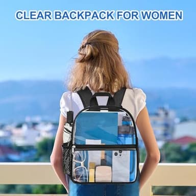 Oraben Clear Backpack for Stadium Events Clear Bag Small Stadium Backpack Waterproof 12x6x12 for Women Men Adult Concert Sports - Image 7