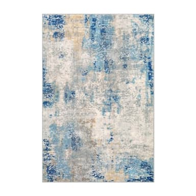 Lahome Modern Abstract 6x9 Area Rugs for Living Room, Washable Accent Bedroom Rug Low Pile Stain Resistant, Blue Soft Indoor Contemporary Carpet for Dining Room Table Apartment - Image 8
