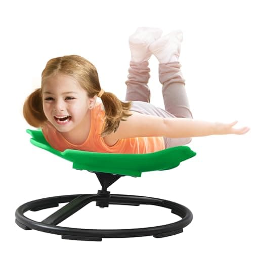 Sensory Spinning Chair for Kids with Autism & ADHD, Swivel Chair for Indoor/Outdoor Use, Sit and Spin Toys, Fish-Shaped Sensory Chairs for Autistic Children, Training Body Coordination (Green) - Image 1