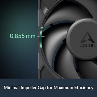 ARCTIC P12 Pro - Powerful Premium Fan, 120 mm PWM Fan, 600-3000 RPM, 0 RPM <5% PWM, Fluid Dynamic Bearing, 4-Pin - Black - Image 6