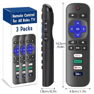 3 Pack Replacement Remote Control Only for Roku TV, Compatible for TCL Roku/Hisense Roku/Sharp/Philips/Onn Roku (Not for Roku Stick and Box) - Image 6