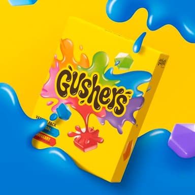 Gushers Fruit Flavored Snacks Family Pack, Tropical & Strawberry Flavors, Gluten Free Gummy Kids Snack, Bursting Juicy Center, Vitamin C Source, Individually Wrapped, Bulk Box, 20 Pouches, 16 oz Total - Image 4