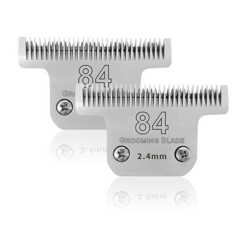 2 Pack T84# Detachable Pet Dog Grooming Stainless Steel Blades,Compatible with Andis/Oster A5/Wahl KM10 Series Dog Clippers,Cut Length 3/32"(2.4mm) - Image 1