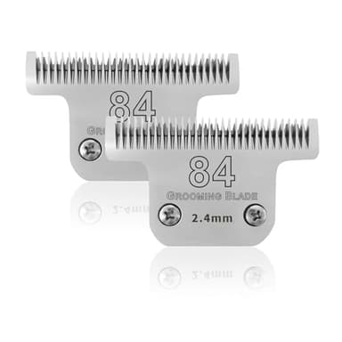 2 Pack T84# Detachable Pet Dog Grooming Stainless Steel Blades,Compatible with Andis/Oster A5/Wahl KM10 Series Dog Clippers,Cut Length 3/32"(2.4mm) - Image 1