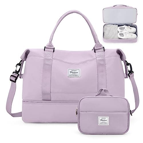 Weekender Bags for Women,Personal Item Travel Bag with Shoes Compartment,Overnight Travel Duffel Bag with Toiletry Bag - Image 1