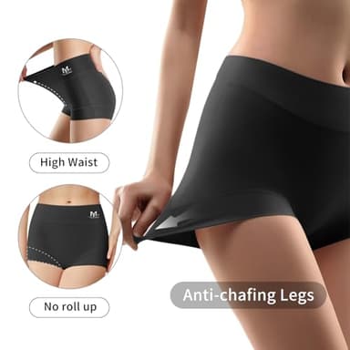 MEIYATING Boy Shorts Underwear for Women Cotton Compression Plus Size High Waisted Boxers Briefs Panties Boyshort 4 Pack - Image 3
