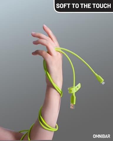 OMNIBAR Silicone USB A to USB C Cable (6FT, Lime Green), USB C Charger Cable Fast Charging for iPhone 17/16/15 iPad MacBook, Type C Charger Cord for Galaxy S25/S24 Pixel 9/8 Tablet Laptop CarPlay Cord - Image 2