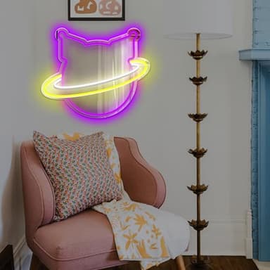 Anime Neon Sign Kuromii Neon Night Light for Wall Decor, Kuromii Planet Neon Mirror, Anime Room Decor, Kawaii Home Decor, Unique Wall Art - Image 6