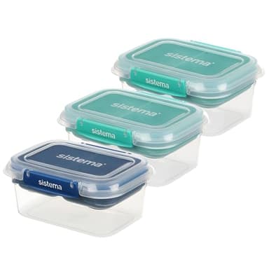 Sistema TO GO Stax Leakproof Food Storage Containers | 1 L | Airtight & Stackable Meal Prep Containers with Lids | Lunch Boxes | BPA-Free | 3 Count - Image 8