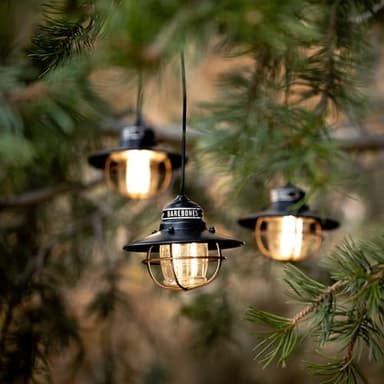 Barebones Edison Pendant String Lights - Antique Bronze, 3 Edison-Style LED Bulbs with 10-Foot Cord, Energy-Efficient Outdoor Lanterns for Patio, Garden, or Indoor Decor - Image 4