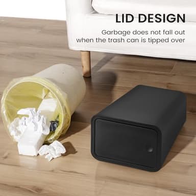 Cesun 2 Pack Bathroom Trash Can, 4.0 Gallon / 15 Liter Small Garbage Can with Press Top Lid, Plastic Wastebasket with Pop-up Lid for Toilet, Office, Bedroom, Living Room, Black - Image 4