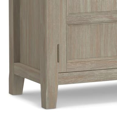 SIMPLIHOME Burlington SOLID WOOD 30 inch Wide Transitional Low Storage Cabinet in Distressed Grey for the Living Room, Entryway and Family Room - Image 11