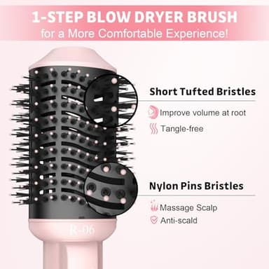 Lopeie Hair Dryer Brush Blow Dryer Brush in One, 4 in 1 Hair Dryer and Styler Volumizer with Oval Barrel, Professional Salon Hot Air Brush for All Hair Types, Bright Pink - Image 4