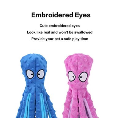 CPYOSN Dog Squeaky Toys Octopus - No Stuffing Crinkle Plush Dog Toys for Puppy Teething, Durable Interactive Chew Toys for Small, Medium and Large Dogs Training and Reduce Boredom, 2 Pack - Image 5
