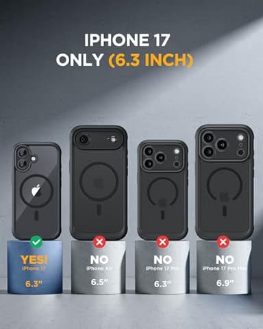 Miracase for iPhone 17 Case 6.3'', Full-Body Military Grade Drop Protection Outdoor Phone case with Built-in Glass Screen &Camera Control,Easy Installation,No Gap,Compatible with MagSafe, Black - Image 7