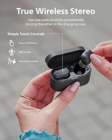 PHILIPS TAT3519 Wireless Earbuds,True Wireless Headphones with Noise Canceling Pro,Dynamic Bass,Clear Call,24 H Battery Life,Fast Charging,Bluetooth 5.3,IPX4,App/Touch Control,Black - Image 9