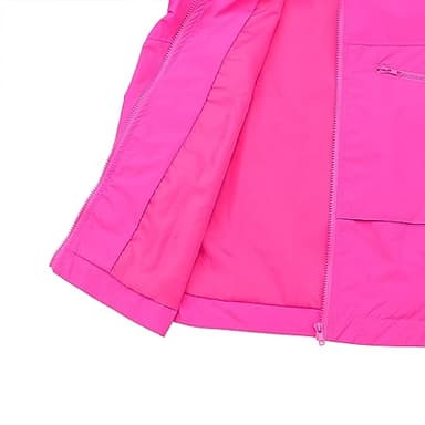 PESION Women's Waterproof Raincoat Lightweight Rain Jacket Trench Coat Hooded Windbreaker With Pockets for Outdoor, Hot Pink, Small - Image 6