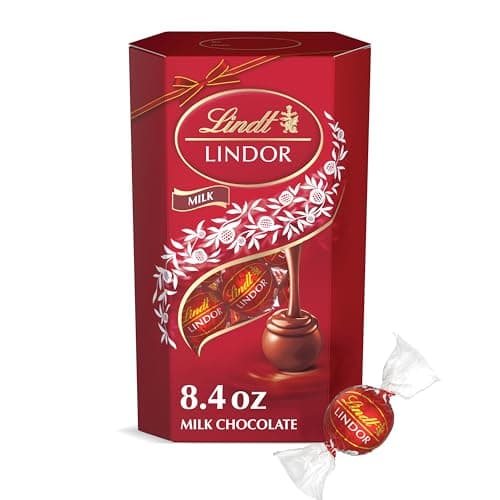 Lindt LINDOR Milk Chocolate Candy Truffles Gift Box, 8.4 oz. - Image 1