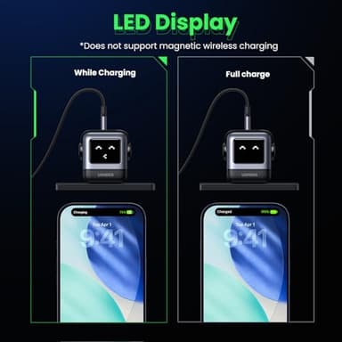 UGREEN Uno 30W USB C Charger Block, Compact Nexode Robot GaN Fast Charger for iPhone 17/16/15/14, Galaxy S25/S24/S23/S22, Pixel 10/9/8/7/6, MacBook Air, iPad Pro (Black) - Image 5