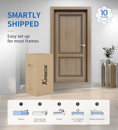 Konuzu Queen Mattress,12 Inch Memory Foam Hybrid Mattresses in a Box with Individual Pocket Spring,for Pressure Relief & Motion Isolation Queen Size Mattress. - Image 3