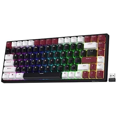 RK ROYAL KLUDGE RK84 RGB Limited Ed, 75% Triple Mode BT5.0/2.4G/USB-C Hot Swappable Mechanical Keyboard, 84 Keys Wireless Gaming Keyboard, RK Yellow Switch, Americano Black - Image 1