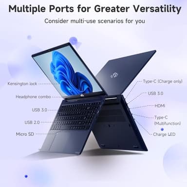 NIMO 17.3" IPS FHD-Business-Laptop, Intel 6 Core i3-1215U 4GB RAM 256GB SSD (Beat i5-1135G7, Up to 4.4GHz) Laptop-Computer with Fingerprint Backlit Keyboard 65W Type C Wi-Fi 6 Numpad Win 11 - Image 6