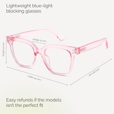 miyya Blue Light Glasses for Women – Oversized UV & Blue Light Blocker Chunky Frames, All-Day Comfort, Stylish Eyewear - Image 2