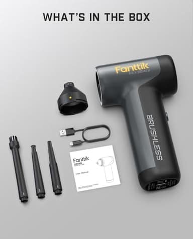 Fanttik B8 Ace Electric Air Duster, Compressed Air Duster, 110000RPM Brushless Motor, 2600mAh Rechargeable Battery, LED Light, Air Blower for Keyboard, PC Fans & Housing, Cabinet - Image 8